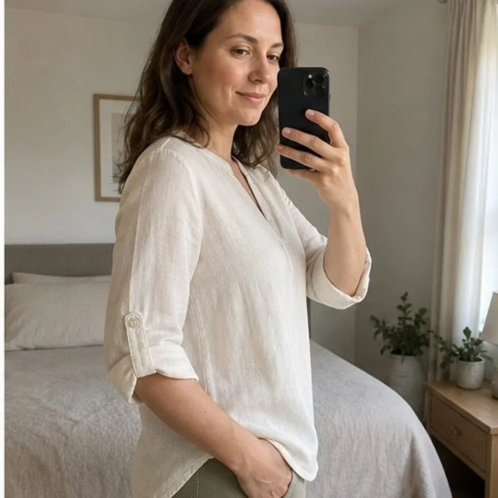 White Button Blouse